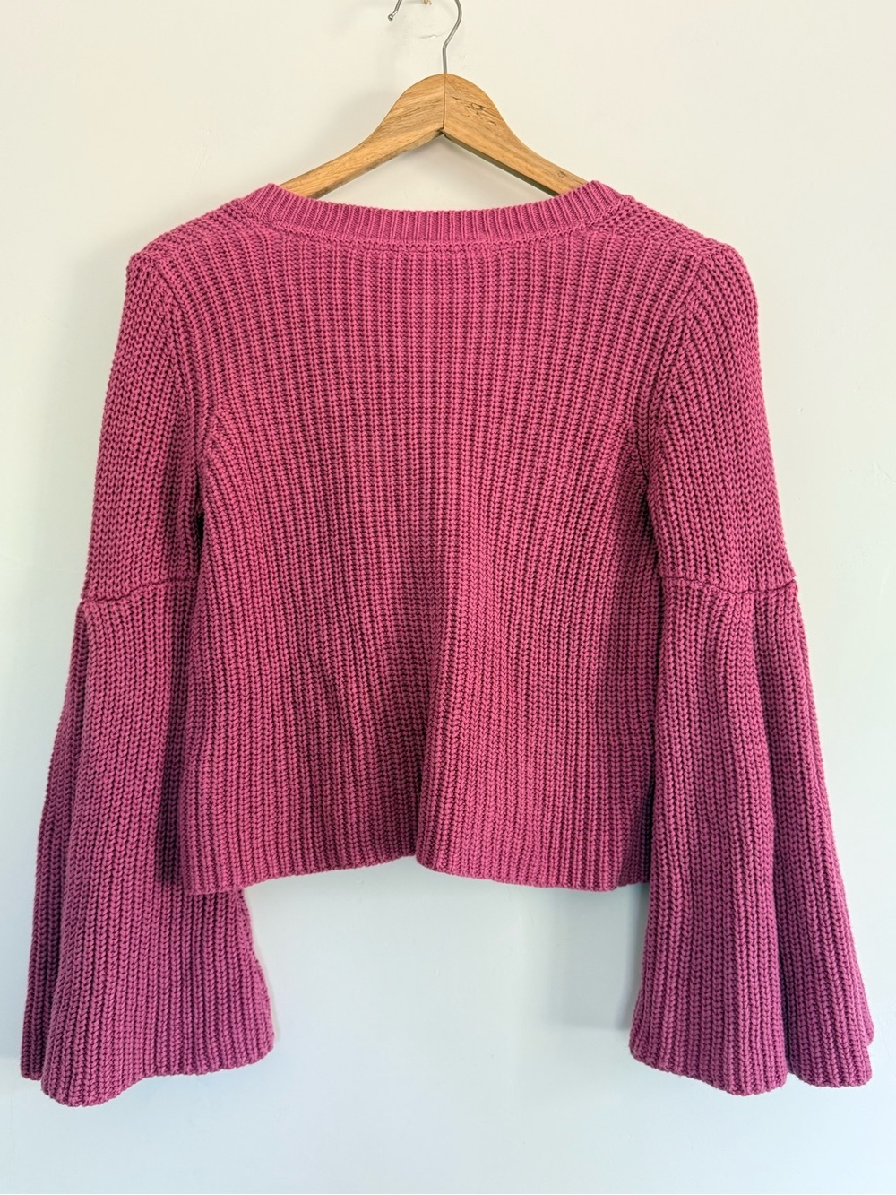 Free People Damsel Bell Sleeve Cotton Sweater
Size XS | Mauve Pink | Boho Knit - Picture 3 of 5